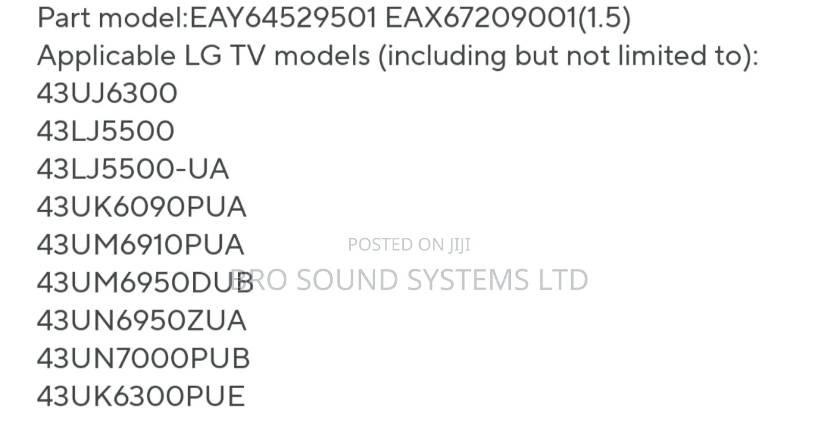 LG TV Power Supply Board