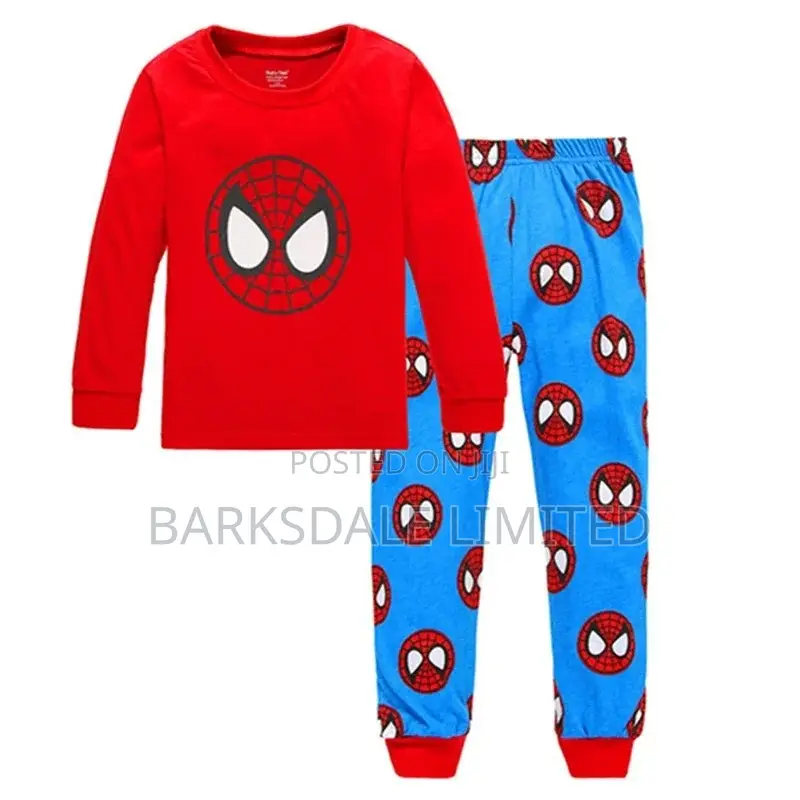 Kids Cartoon Pajamas Cotton 2 PCS Top T Shirt Bottom Trouser