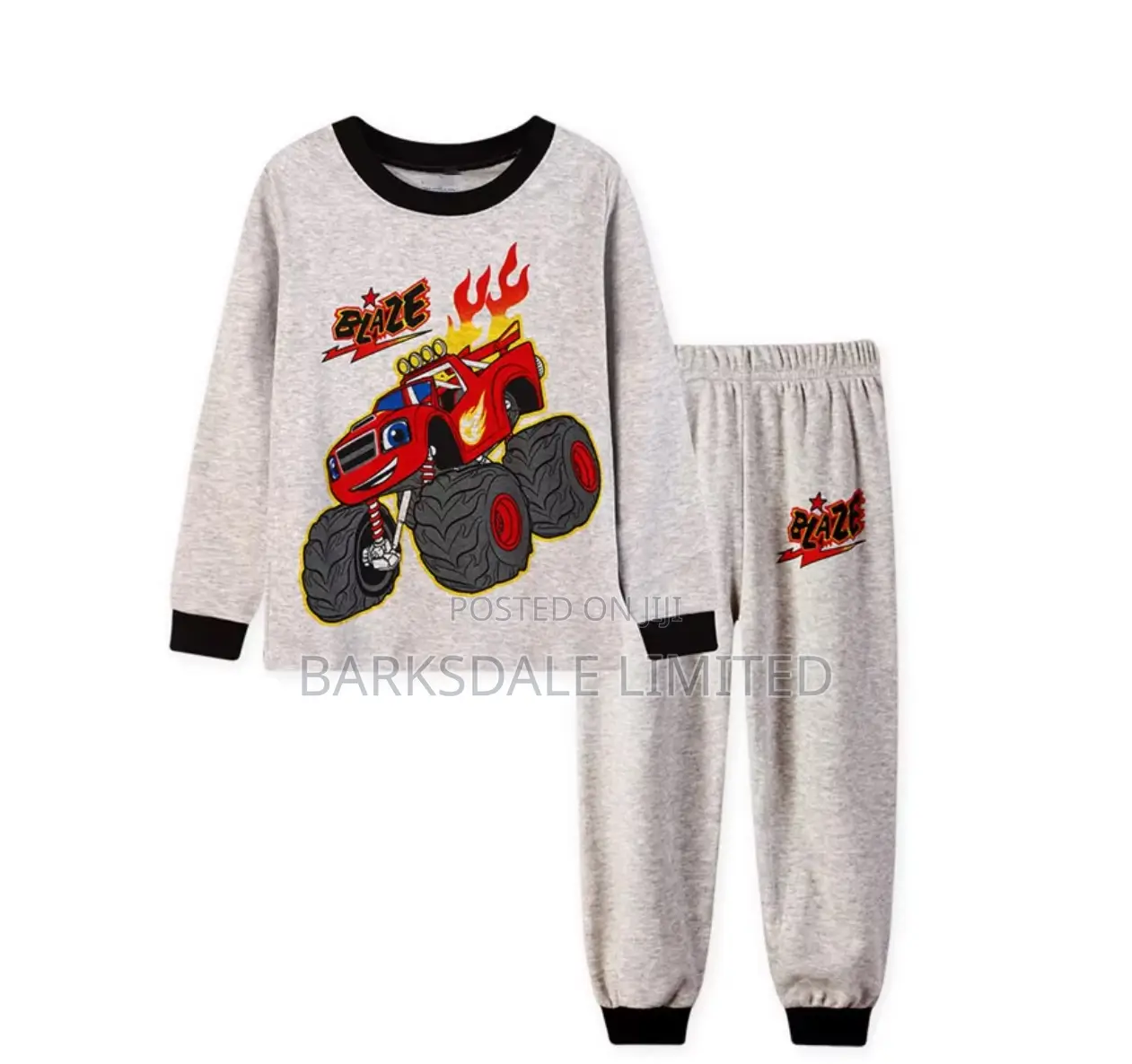 Kids Cartoon Pajamas Cotton 2 PCS Top T Shirt Bottom Trouser