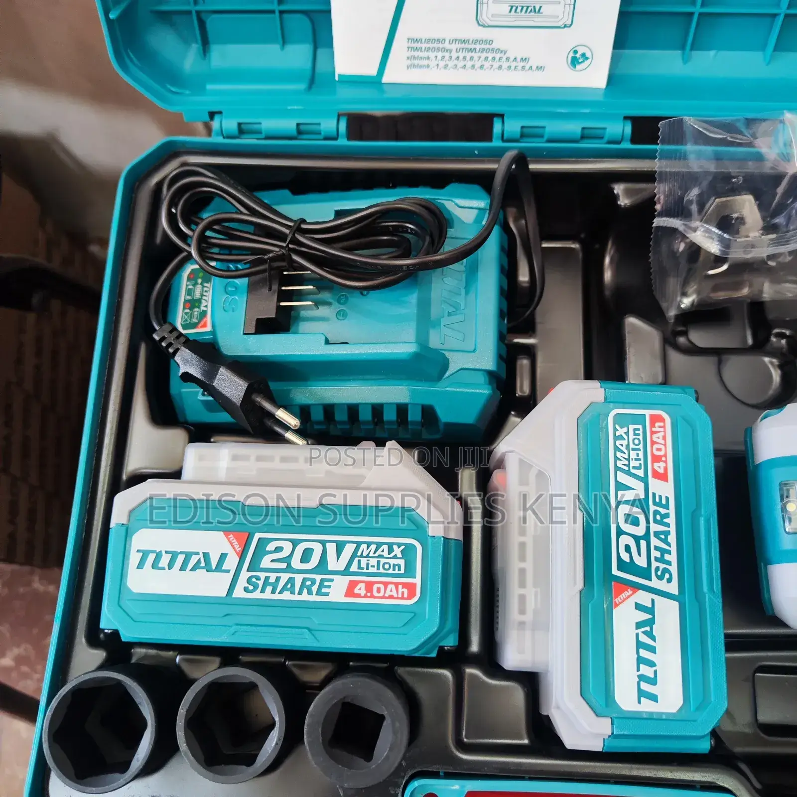 Cordless Impact Wrench Total 500nm 20V 4.0ah Batteries 2pcs