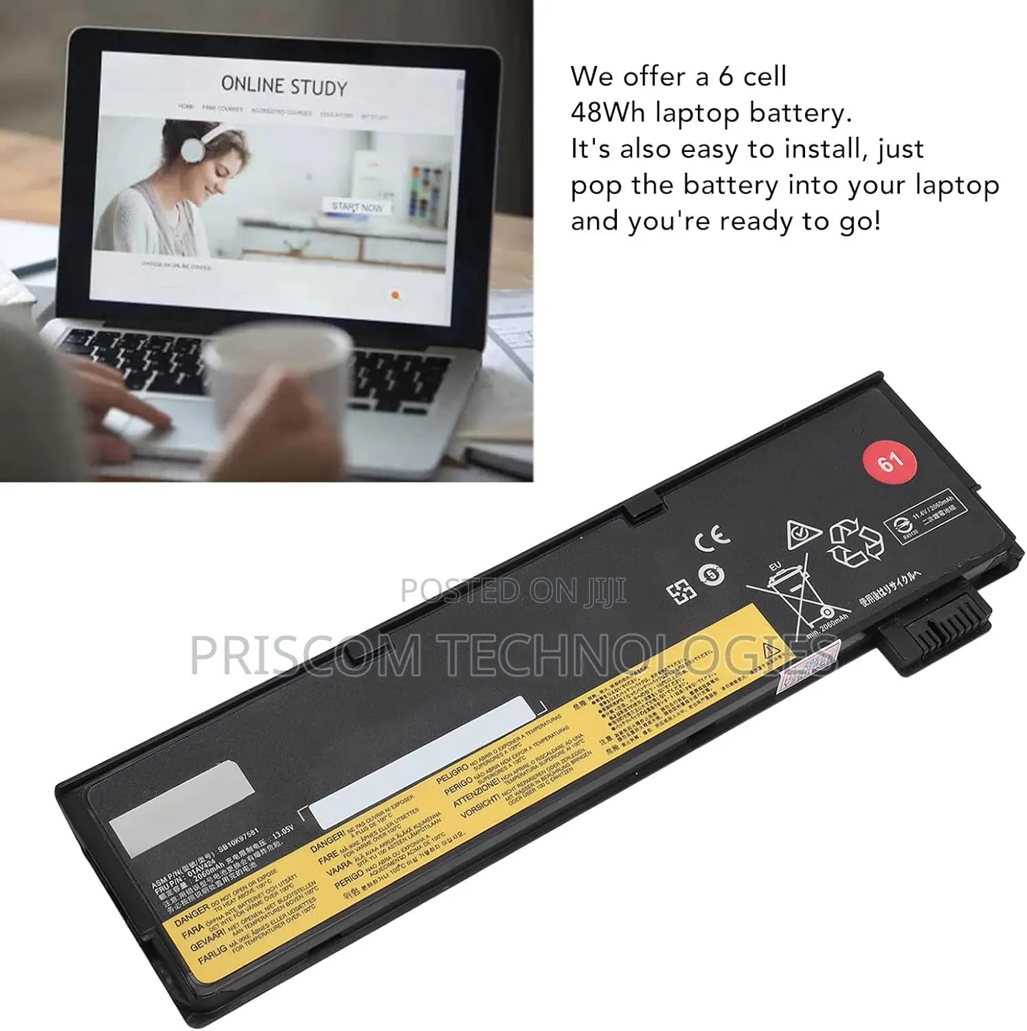 Laptop Battery for Lenovo Thinkpad T470 T480 T580