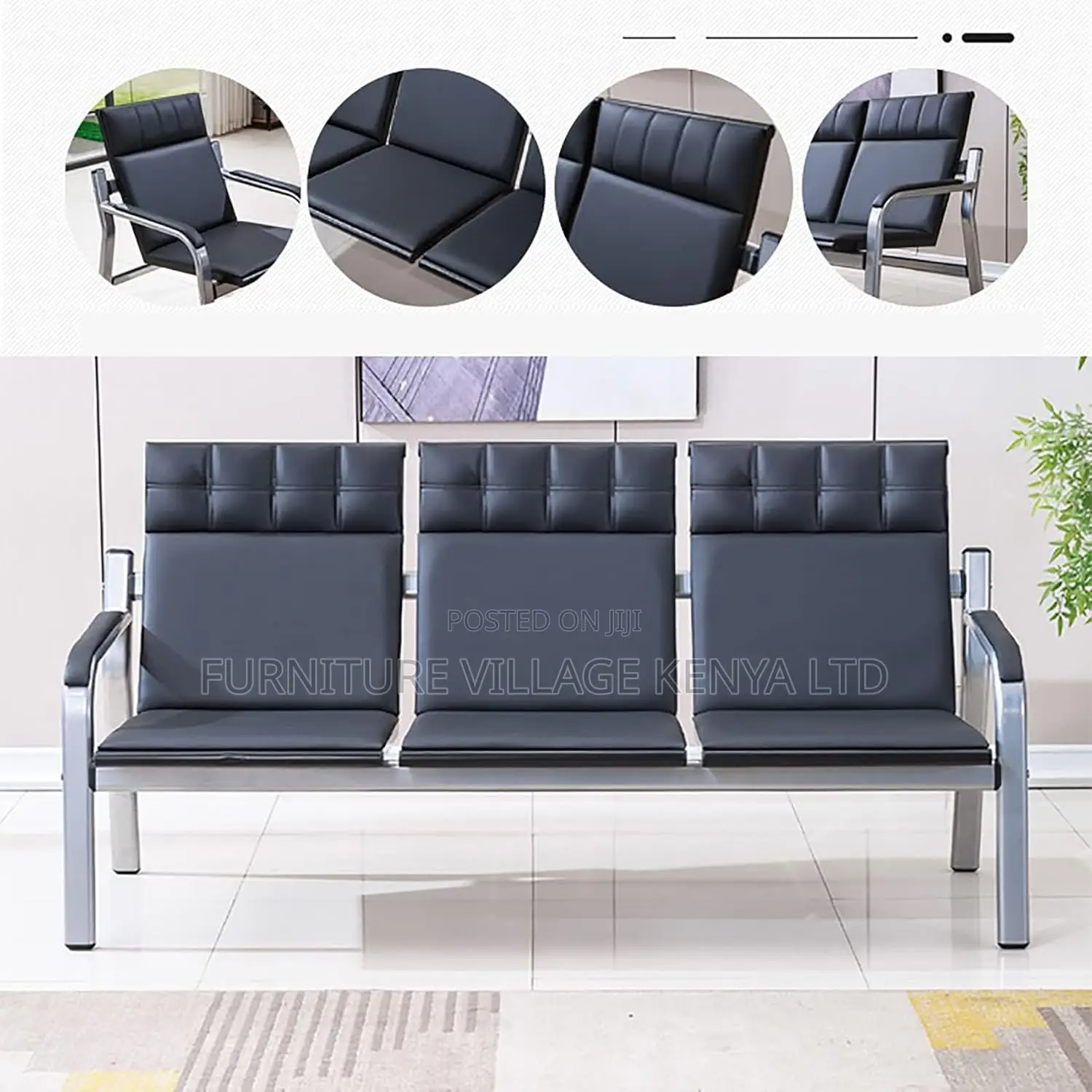 Waiting Room Chair- 5 Seater Executive Office Sofa