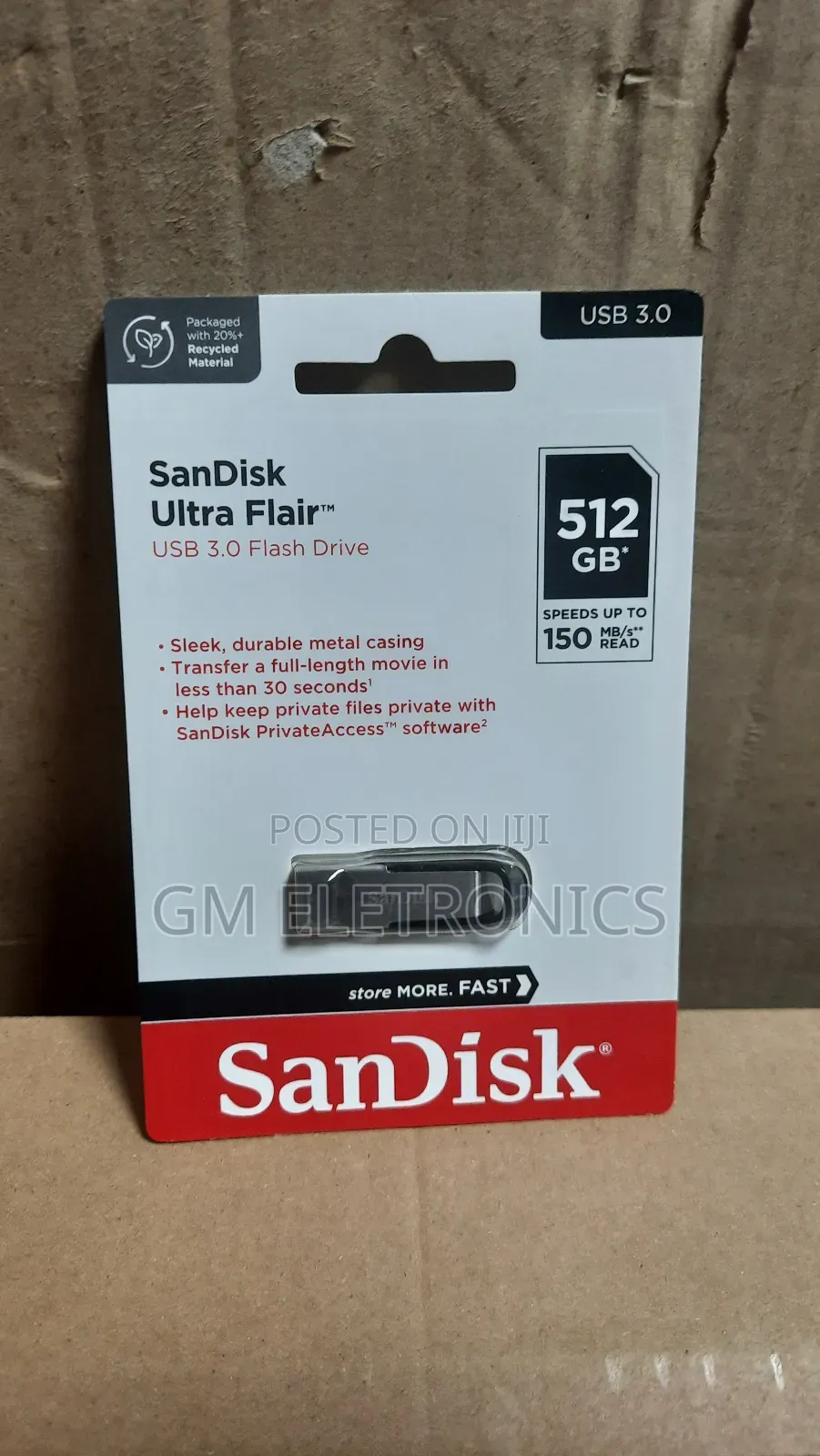 Original Sandisk Ultra Flair 128gb Usb 3.0 150 Mb/S Flash