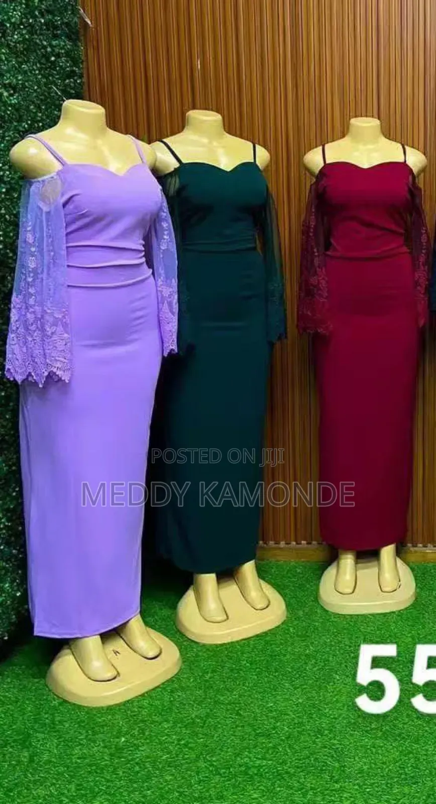 Violet/Green/Maroon Offshoulder Dress