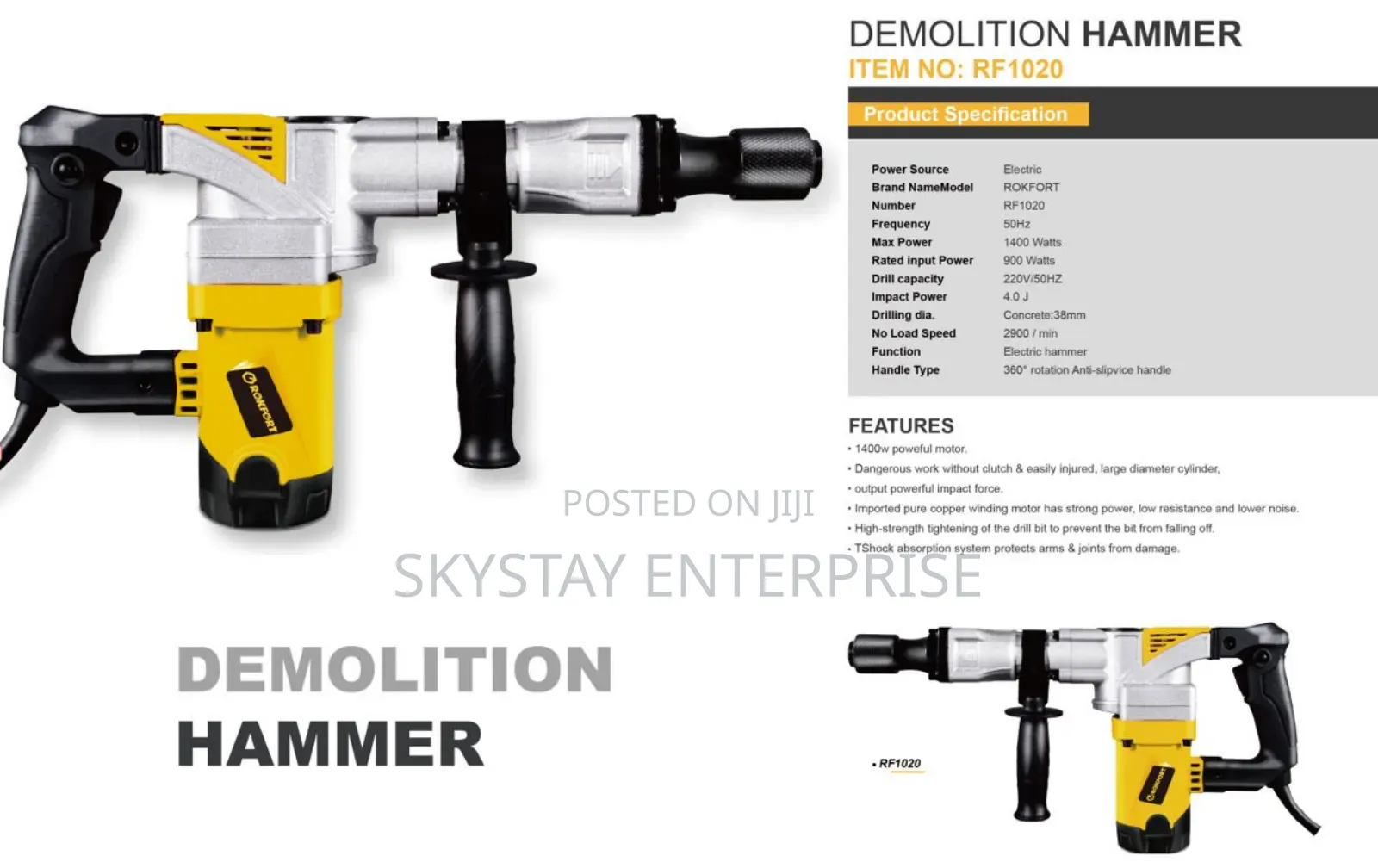 Demolition Hammer 1400w
