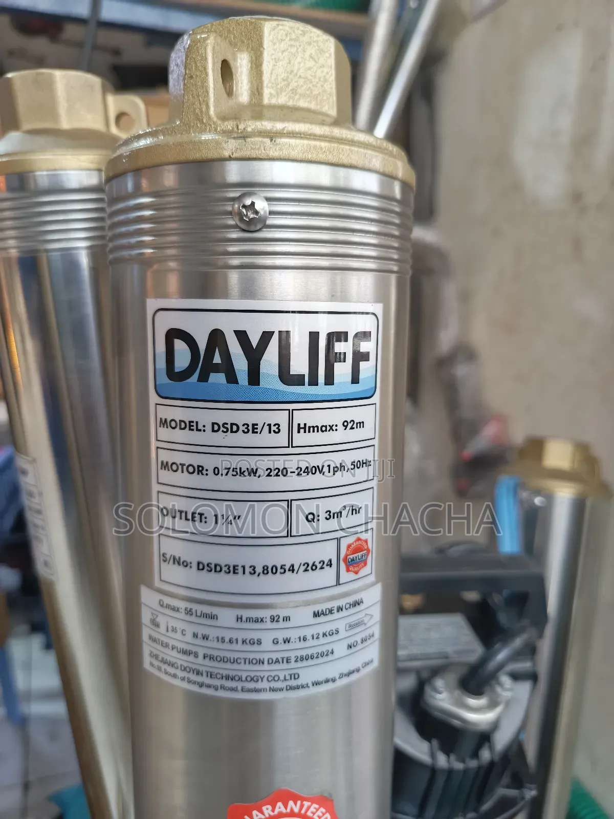DAYLIFF DSD 3e/13 1hp Max Head 92m 3m3/HRS