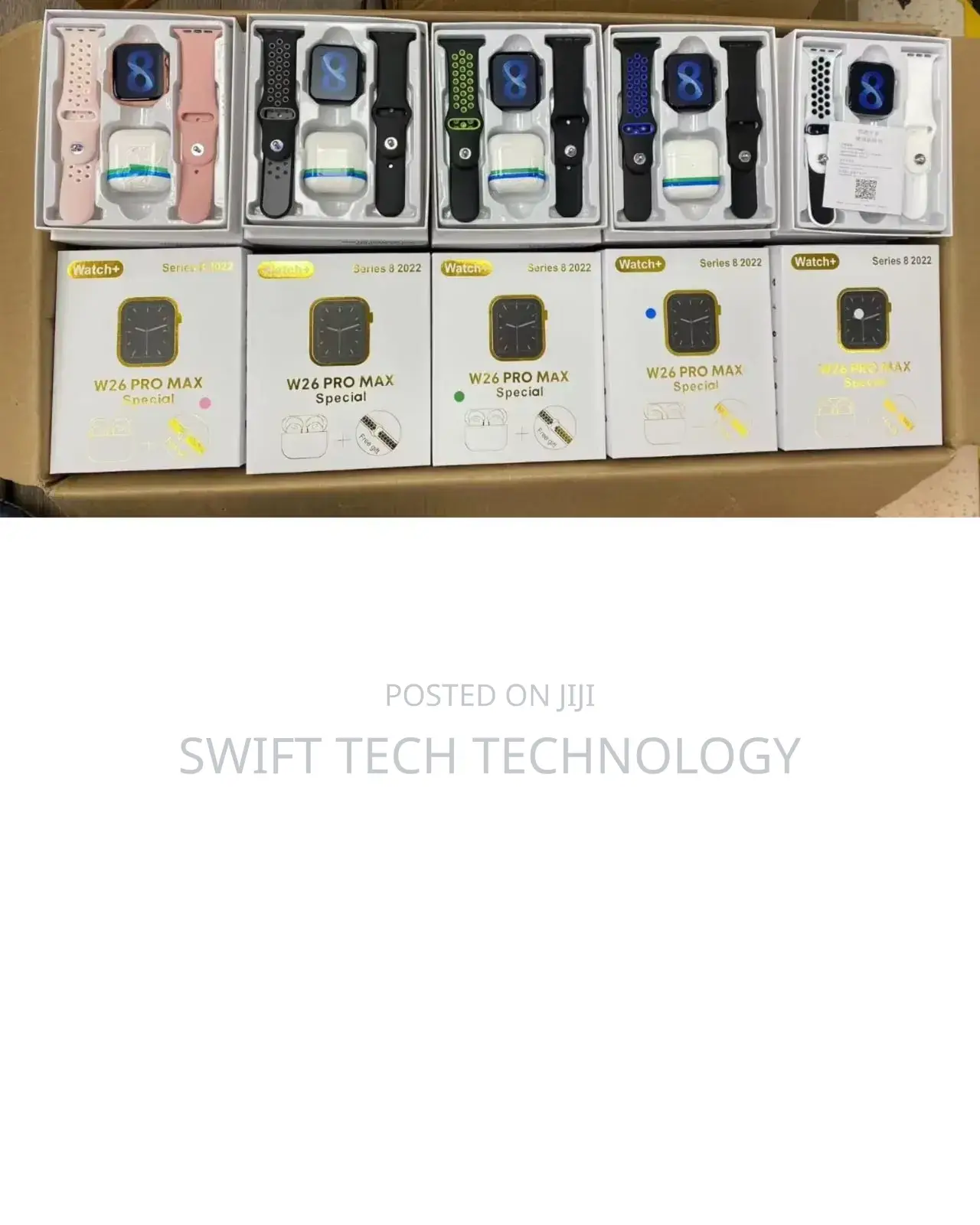Smart Watch With 2 Strap N Ear Pods
