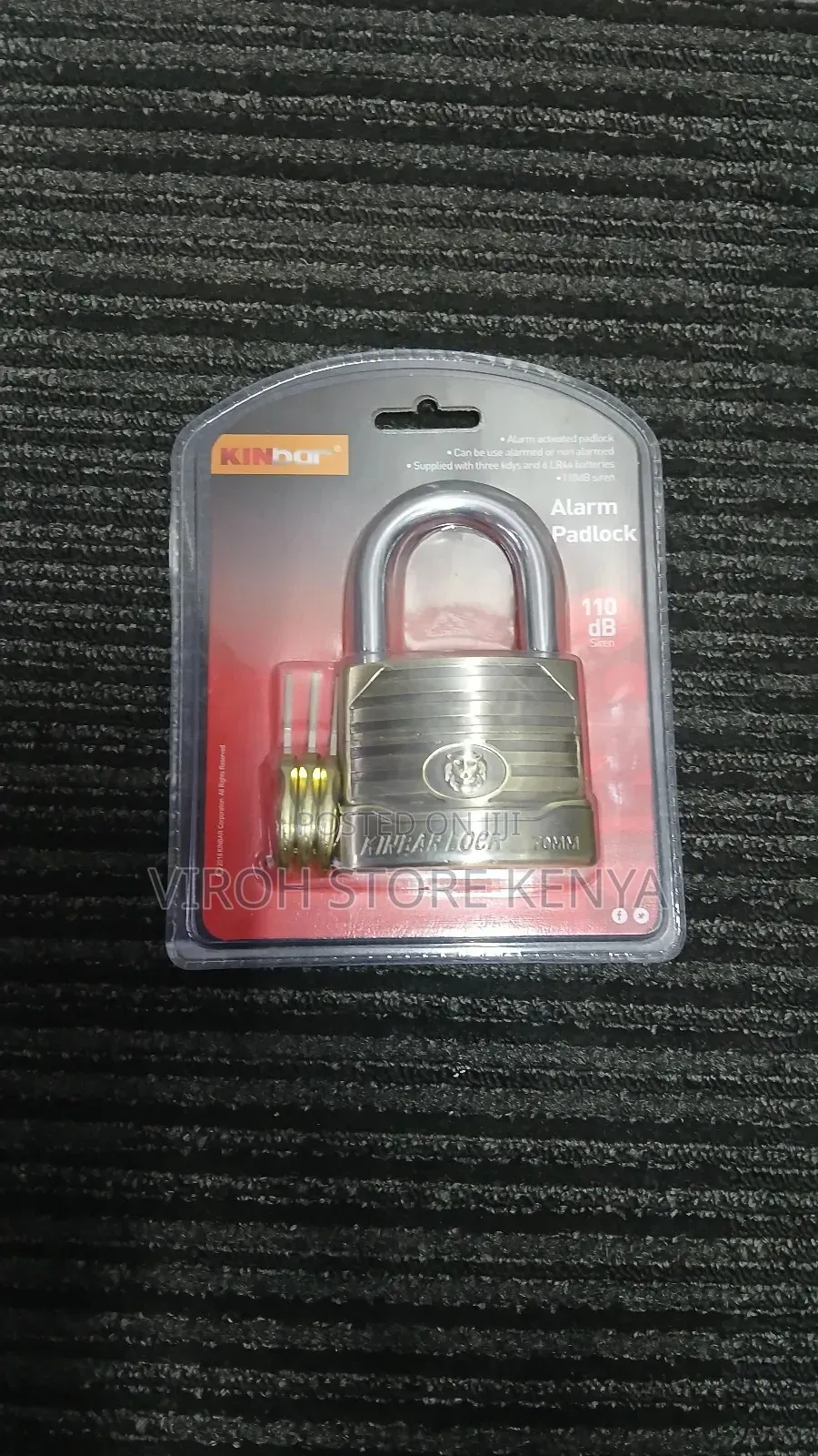 Kinbar Alarm Padlock 110db Modern Siren Lock 3 Keys Padlock
