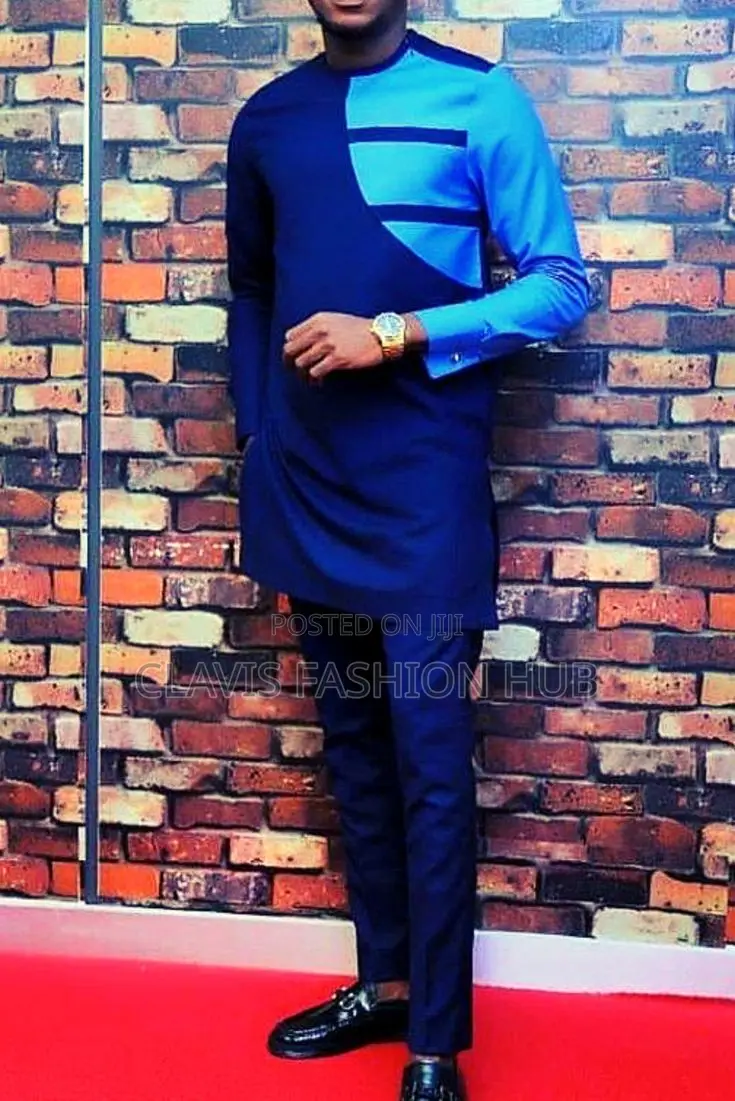 Navy Blue African Suits for Men