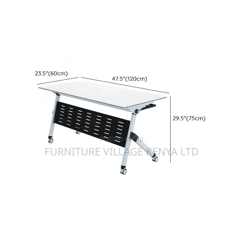 Collapsible Writing Table With Wheel, Keyboard Shelf