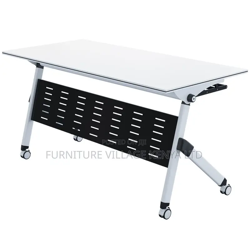 Collapsible Writing Table With Wheel, Keyboard Shelf