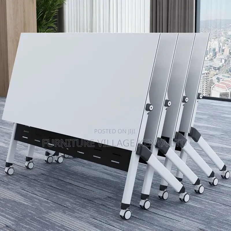Collapsible Writing Table With Wheel, Keyboard Shelf