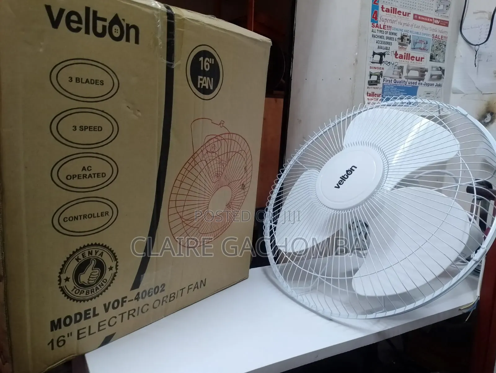 VELTON 16-Inch Orbit Fan 3 Speed Options Left and Right