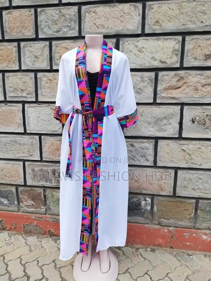 Latest Chiffon Kimono With Ankara