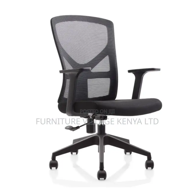 Upholstered Study Chair With Fixed Arms