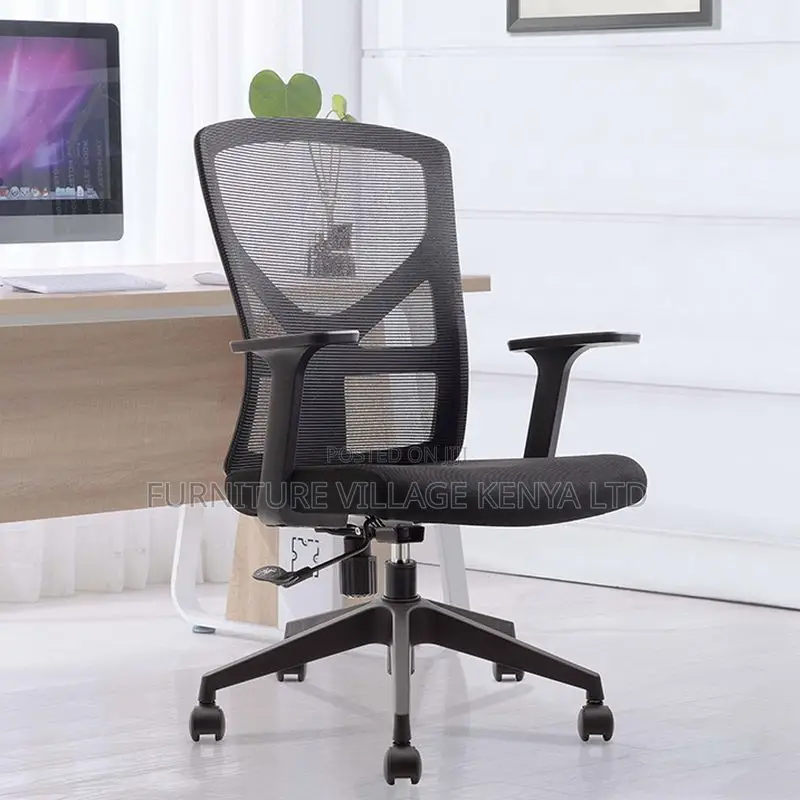 Upholstered Study Chair With Fixed Arms
