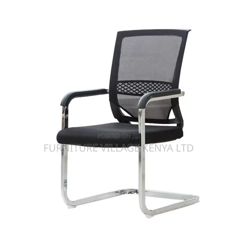Fabric Upholstered Study Chair With Fixed Arms
