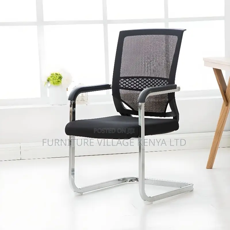 Fabric Upholstered Study Chair With Fixed Arms