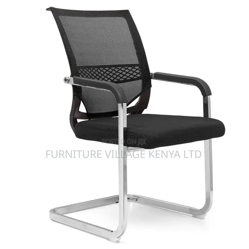 Fabric Upholstered Study Chair With Fixed Arms