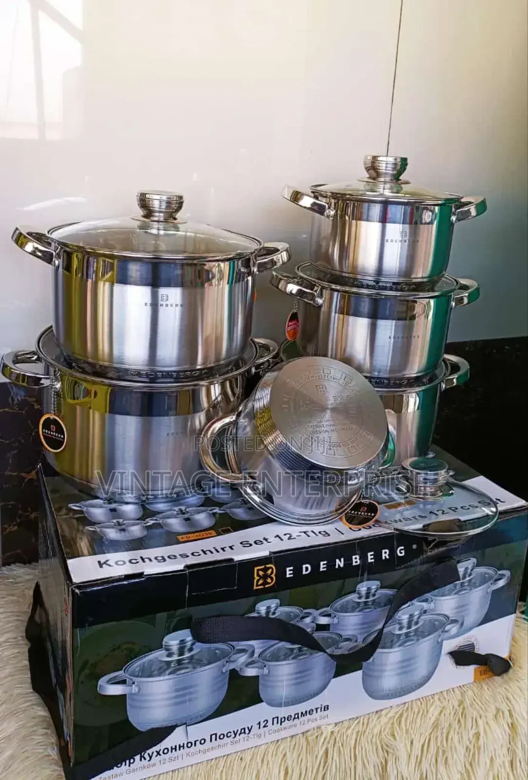 Edenberg Stainless Steel Cookware Set