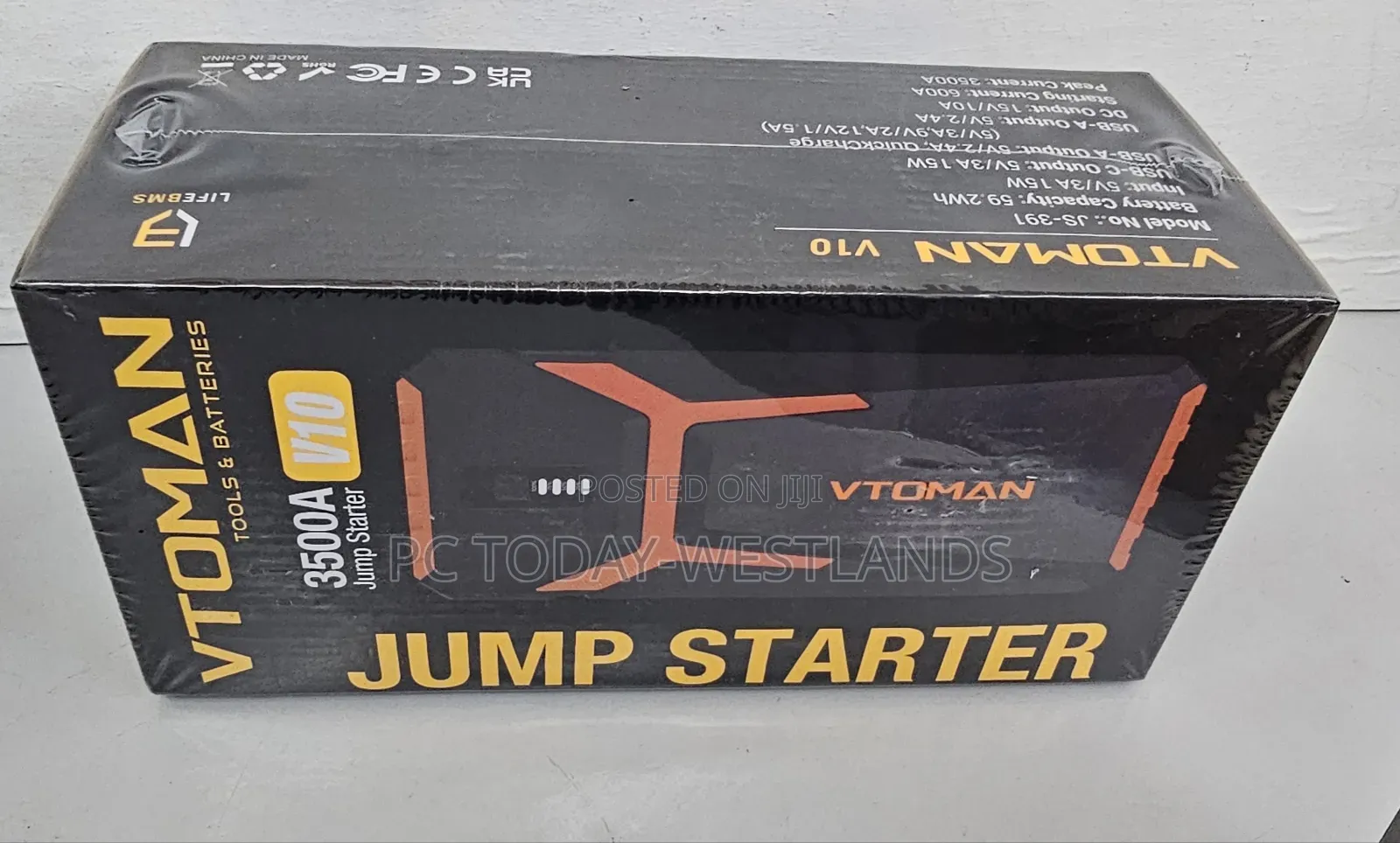 VTOMAN V10 3500A Jump Starter, Portable Car Starter 9.5L