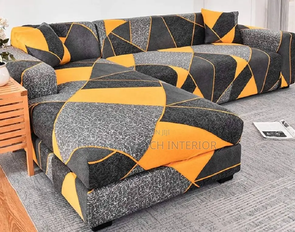 Stretchable L-Shape Printed Sofa Cover