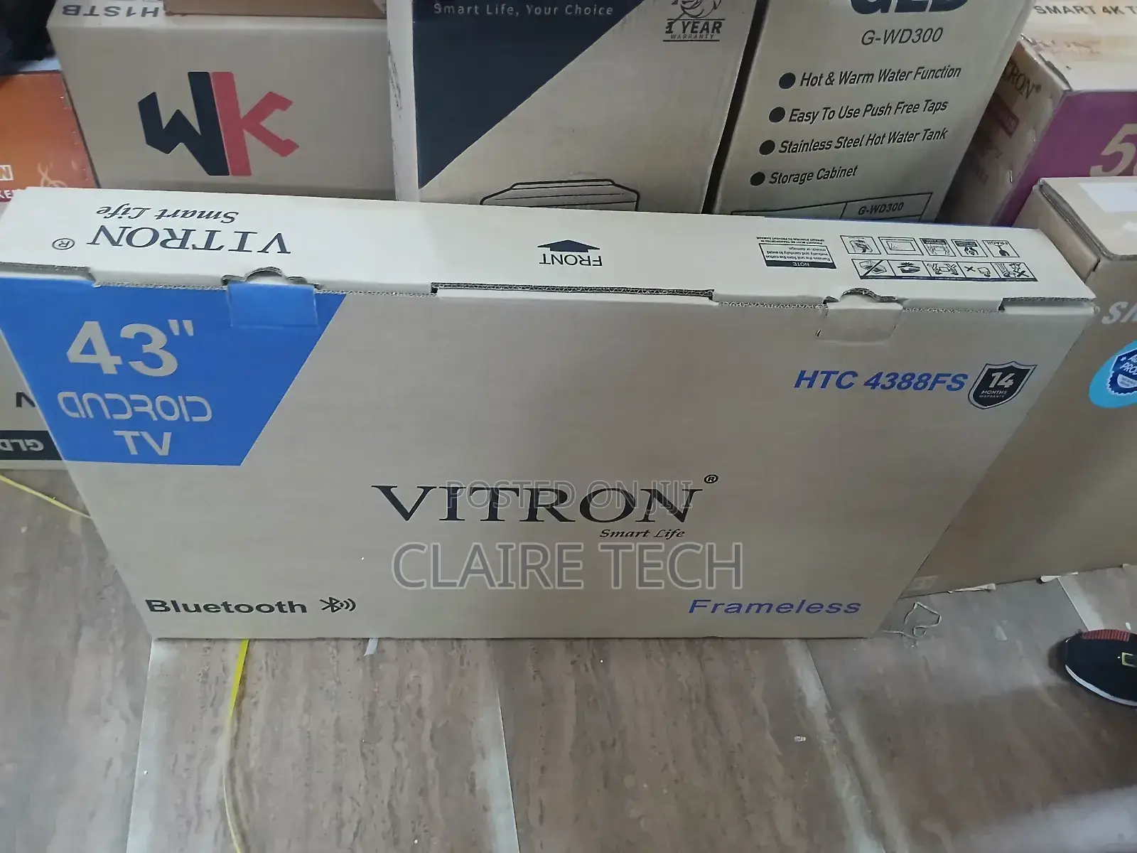 Vitron 43" Inch FHD Frameless Smart Android Tv Inbuilt