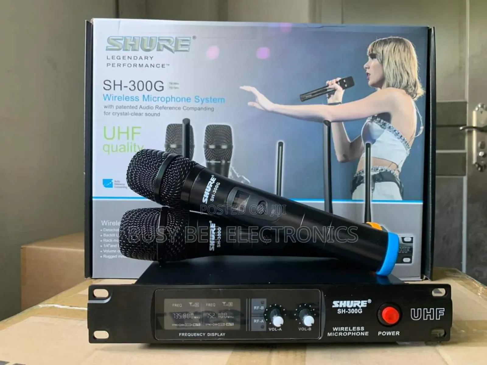 Double Shure Black Microphone