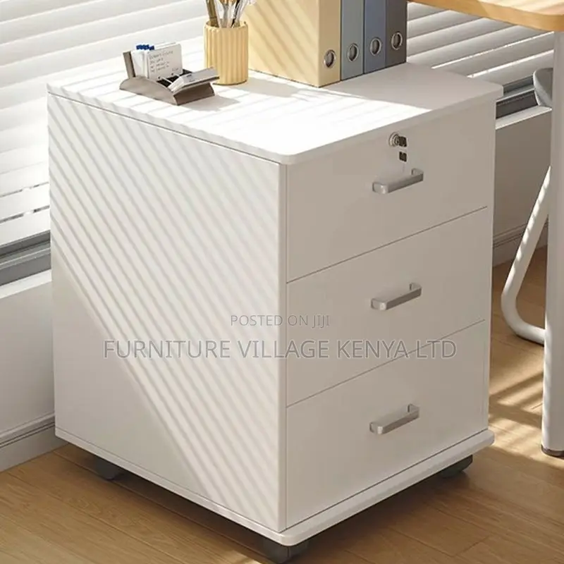 Filing Cabinet With Drawers and Wooden Frame