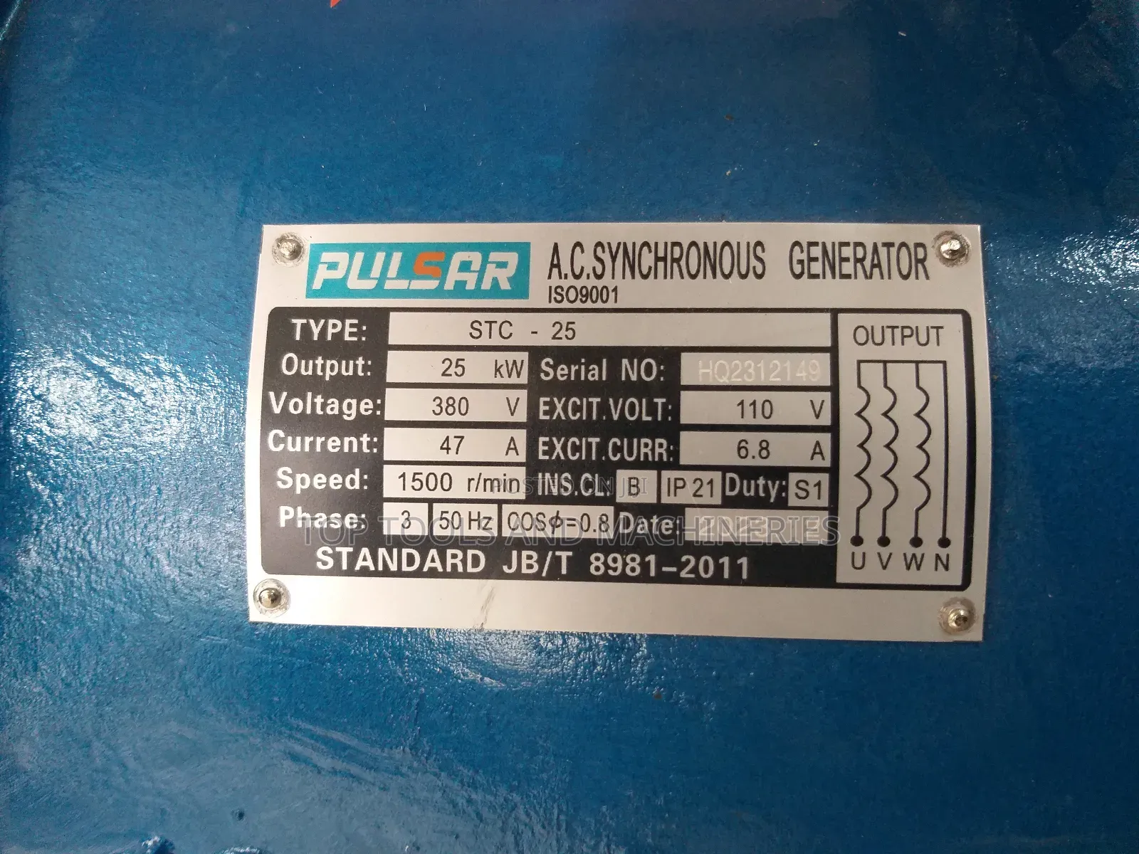 Pulsur 25KW Single/Three-Phase Generator Alternator