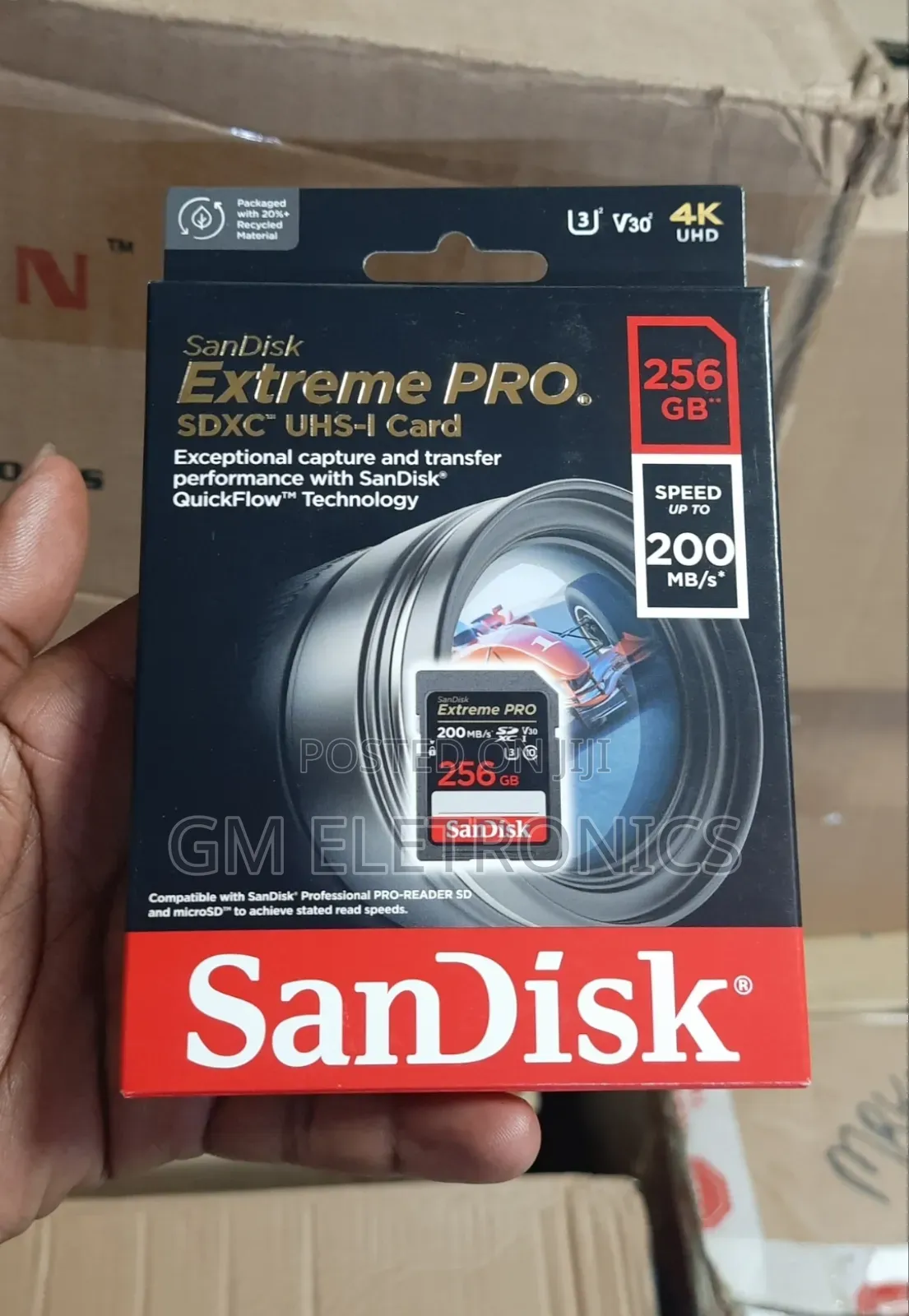 Original 256gb SDXC-Uhs-1 Card: 200mb/S Read, 140mb/S Write.