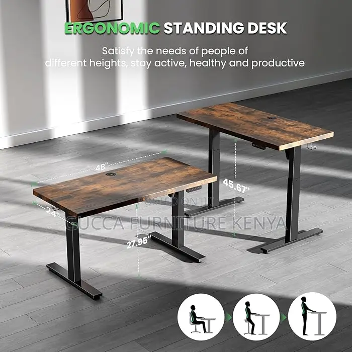 Office Desk: 1.2 Meters Adjustable Sit/Stand Electric Desk