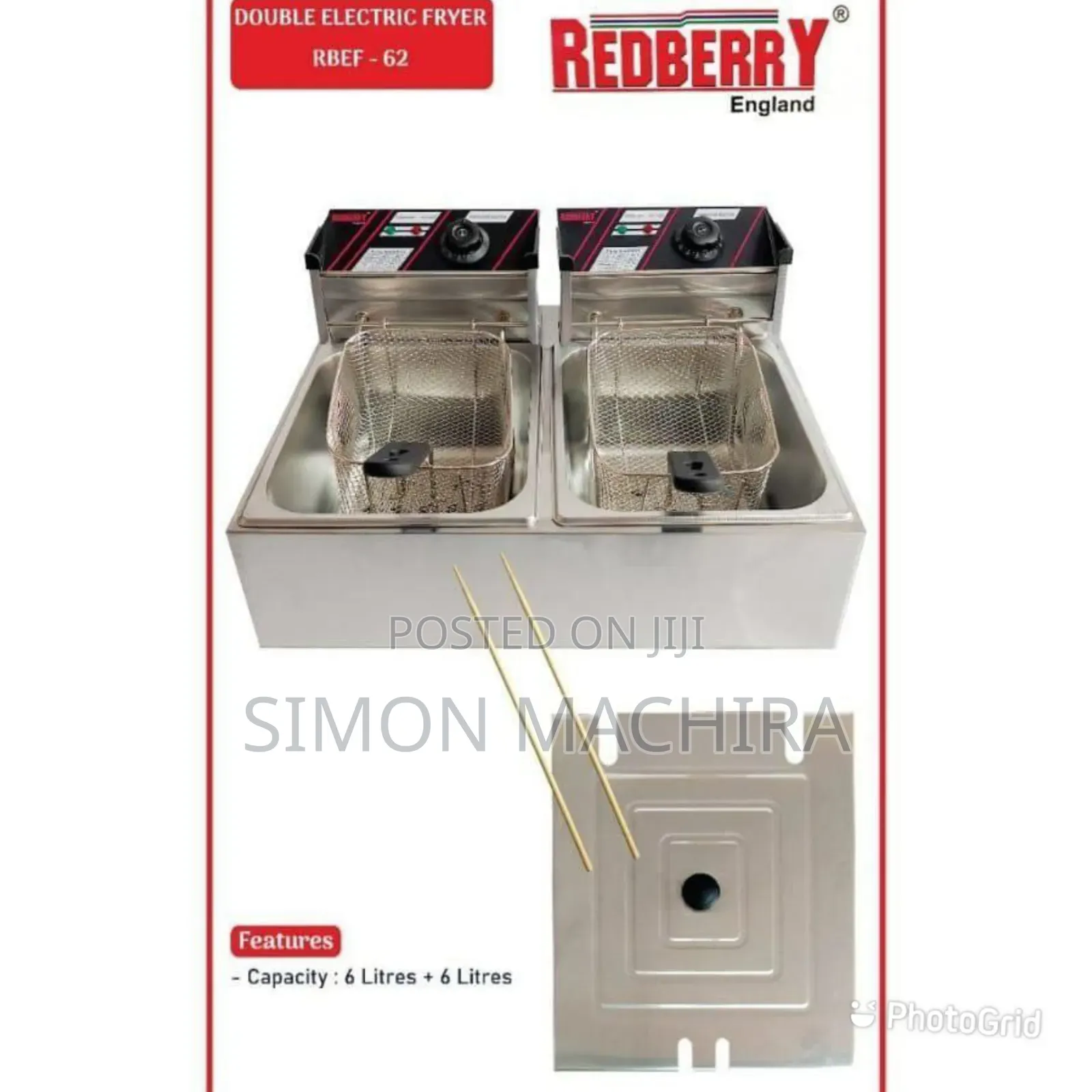 Electric Double Deep Fryer Redberry