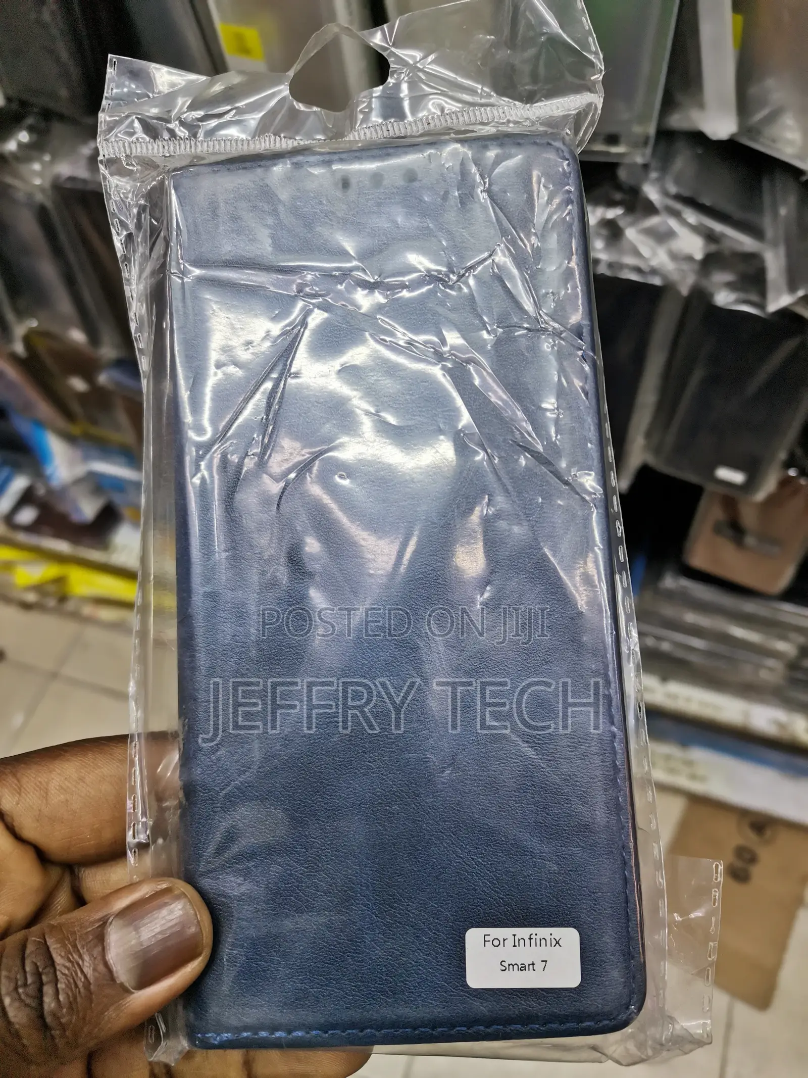 Leather Flip Cover for Infinix Smart 7 -Black-
