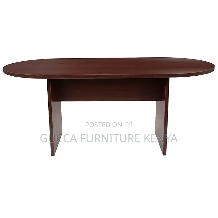 Conference Table: Mahogany Wooden Oval Conference Table