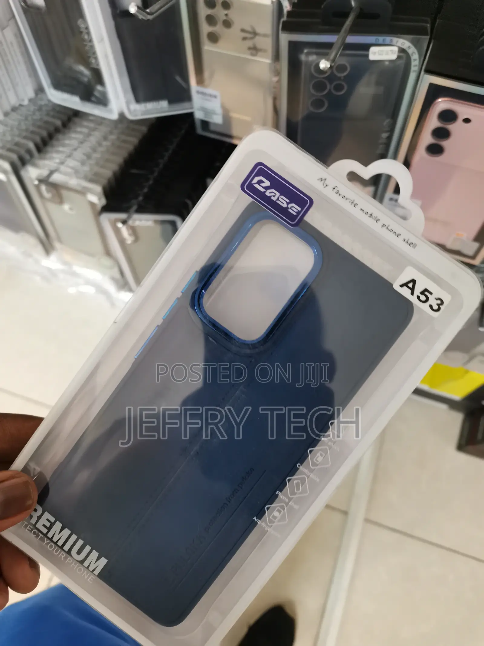 GALAXY A53 Puloka Genuine Leather Case -Blue-