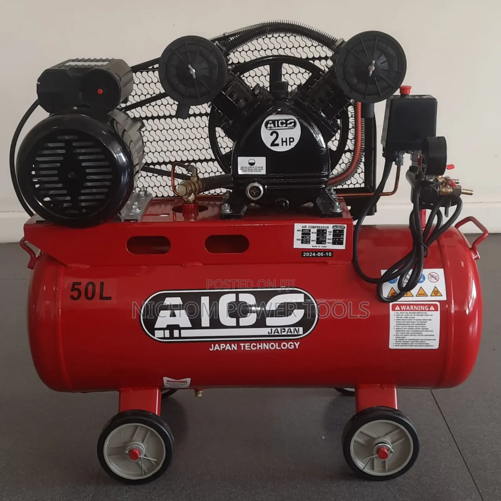 Aico Electric or Beltdriven Twinpiston 50ltrs Air Compressor
