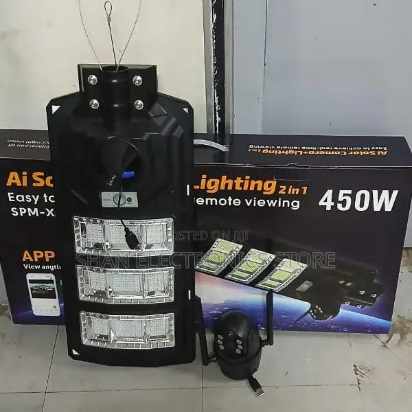 Security Camera With Street Light 450w 4g Sim Card CCTV