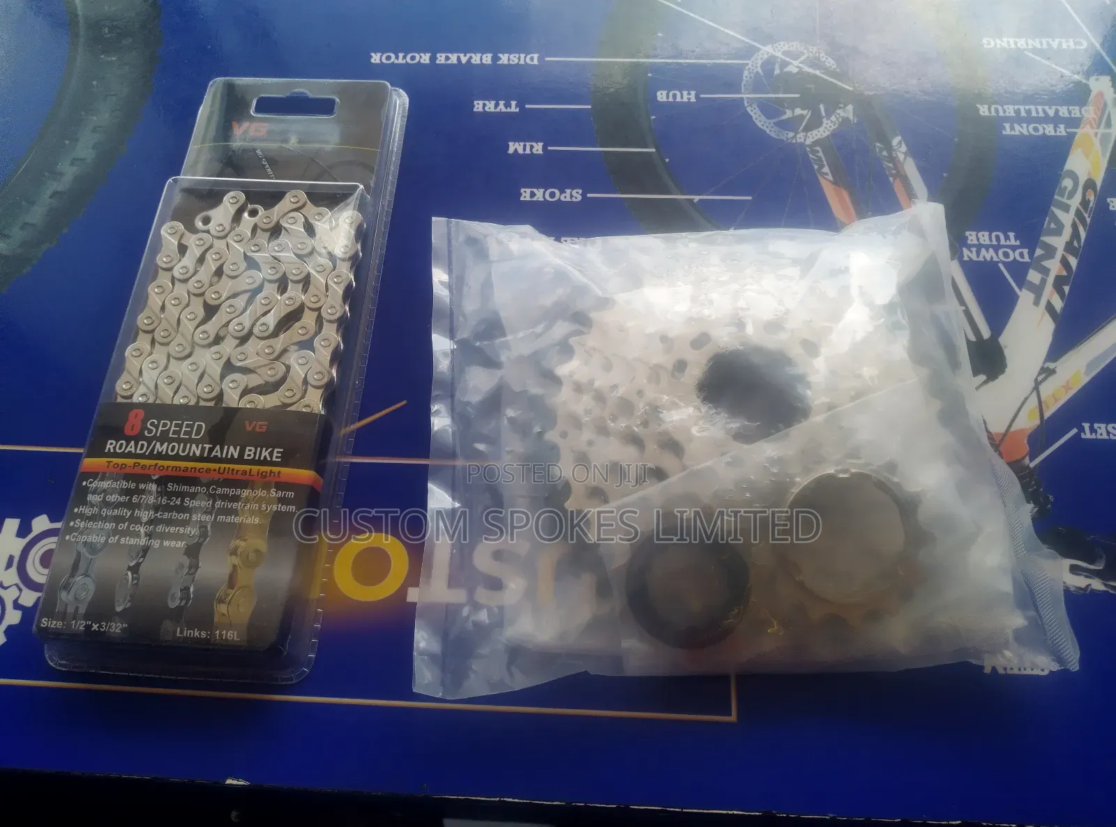 8 Speed Cassette and Chain (11-36) Master Link