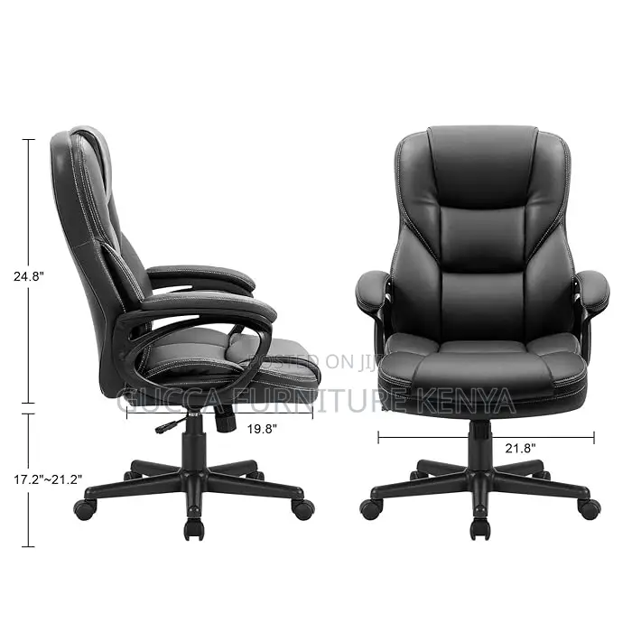 Office Chair: Black Contemporary Executive Leather Chair