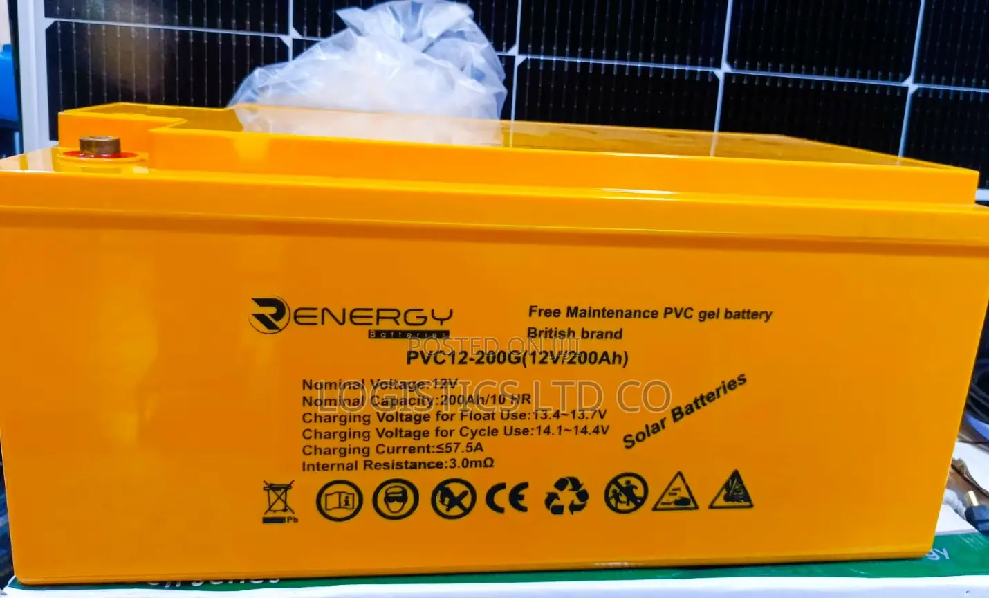 Renergy 200ah 12V Gel European Battery