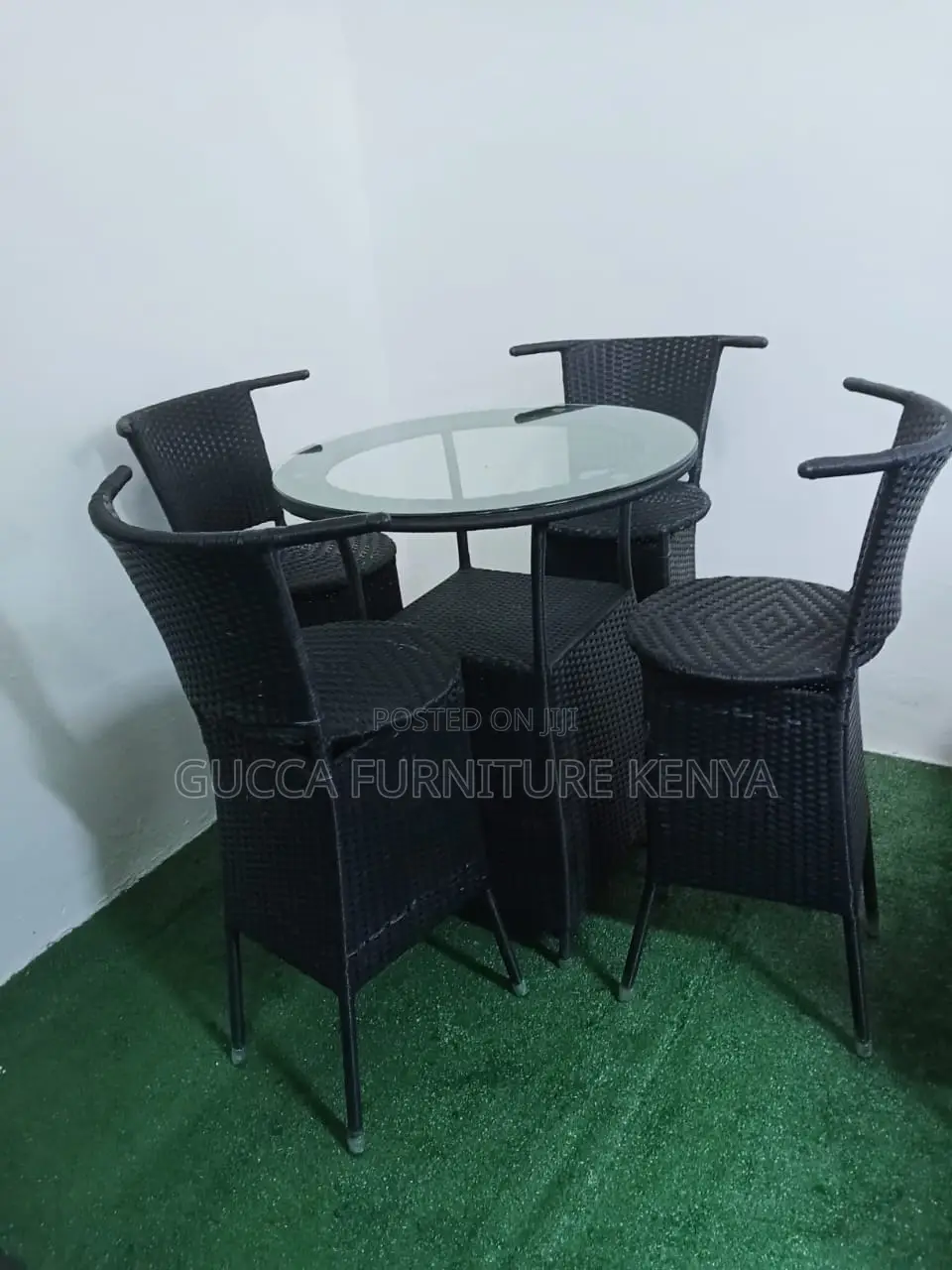 Home Furniture: Black Outdoor Plastic Table Set