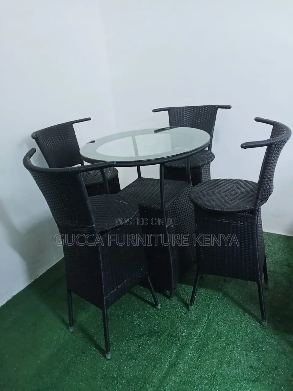 Home Furniture: Black Outdoor Plastic Table Set