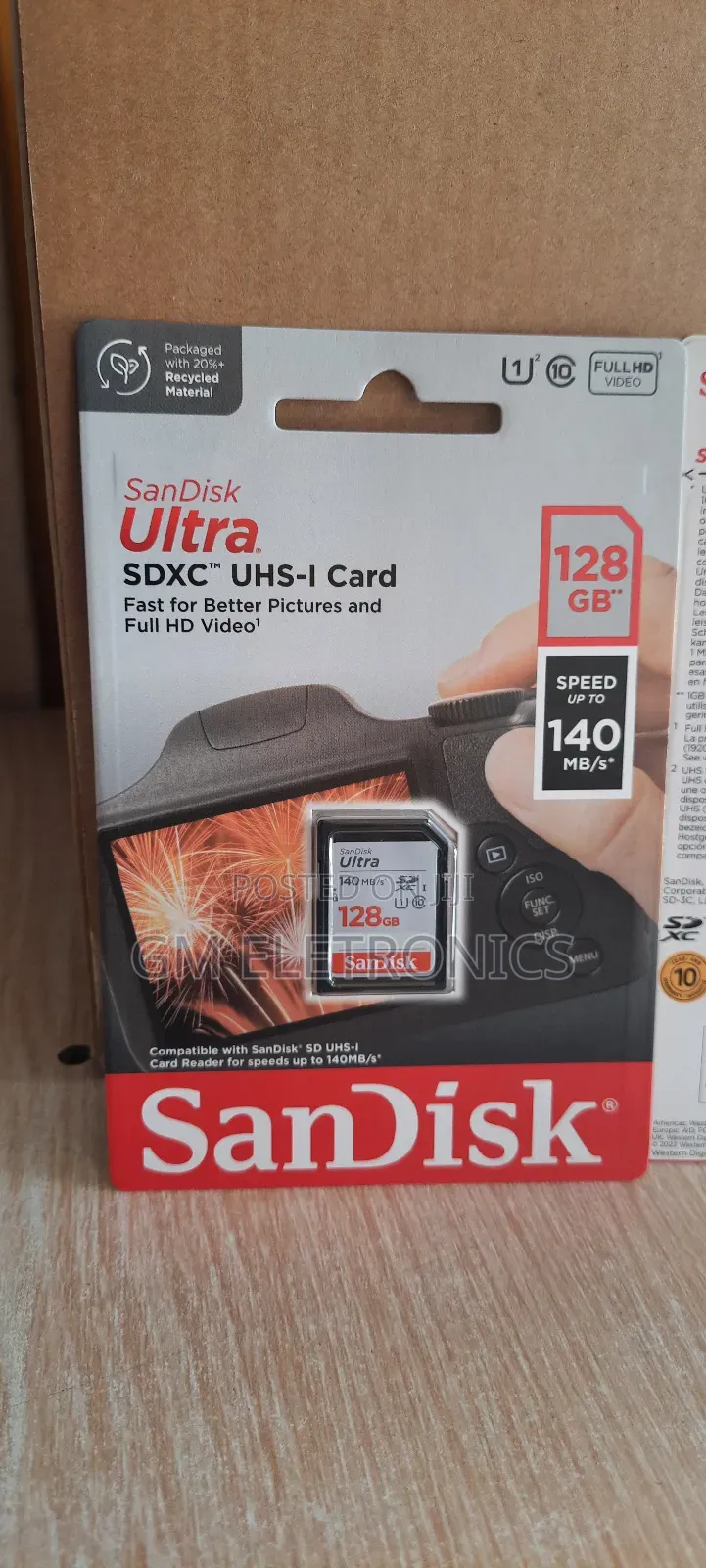 Memory Card; Ultra; Sdxc; R: 140mb/S; Class 10 Uhs U1; 128gb