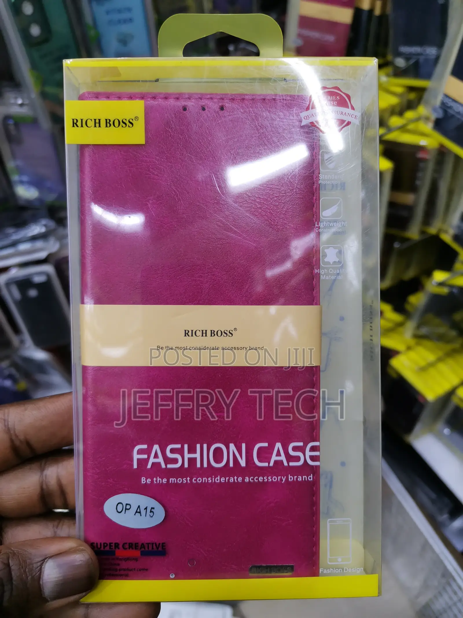 Universal Richboss Flip Cover for Oppo A15 -Pink