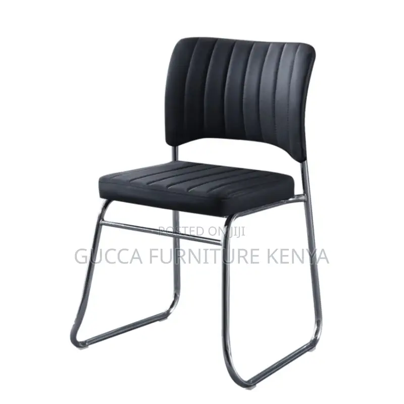 Office Chairs: Black Leather Conference Room Seat