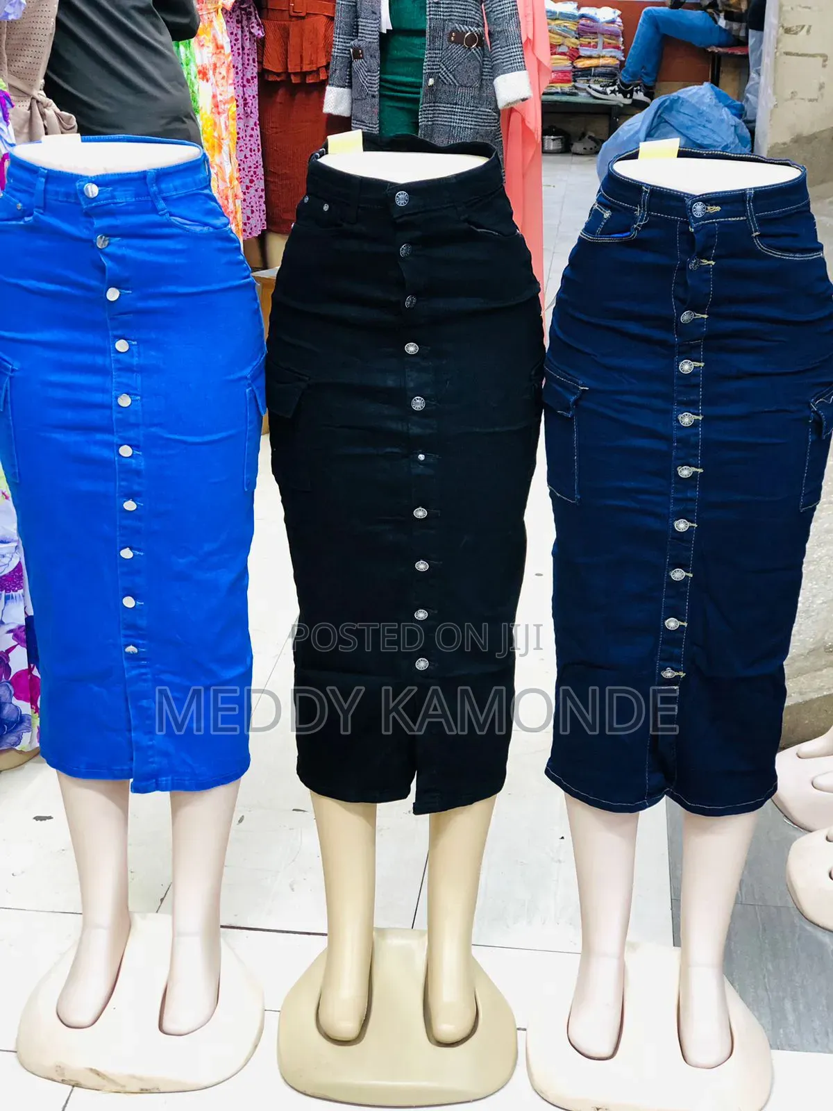 Grey/Black/Blue Jeans Skirt