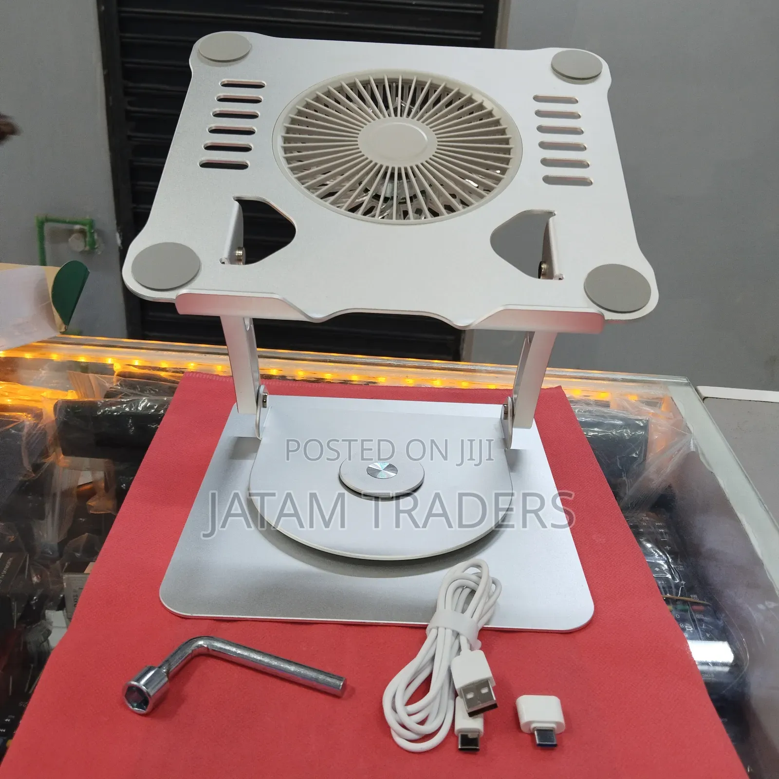Laptop Stands With Electric Fan, 360 Degrees