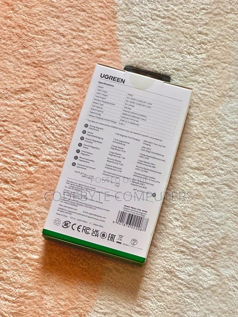 Ugreen 10000mah 20W Magnetic Wireless Power Bank - Beige