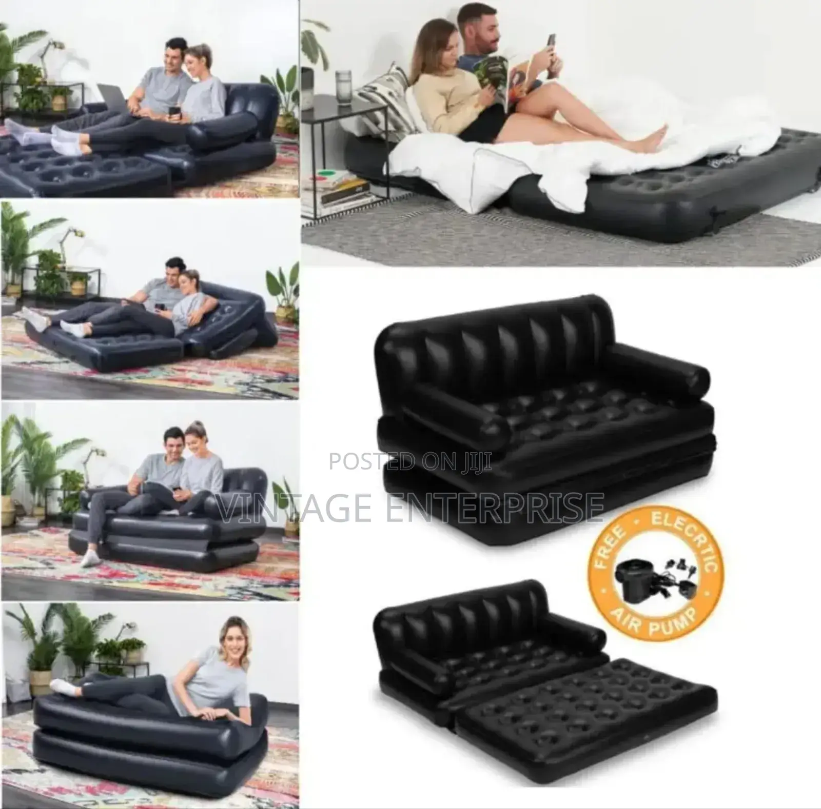 *2 Seater Inflatable Pullout Sofa With Manual Pump*